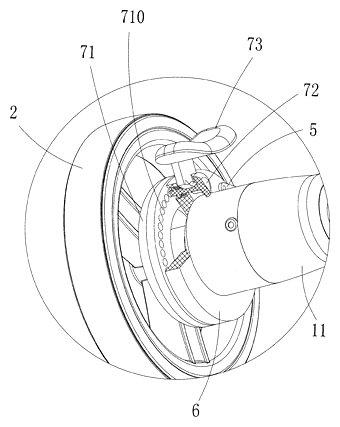 Motorized Rocking Stroller That Rocks by Turning Its Wheels - Patent Fig. 8