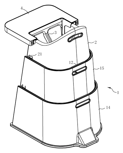 Nesting Children's Table and Chair Set with Tool-Free Snap Connection - Patent drawing - assembled children's table and chair
