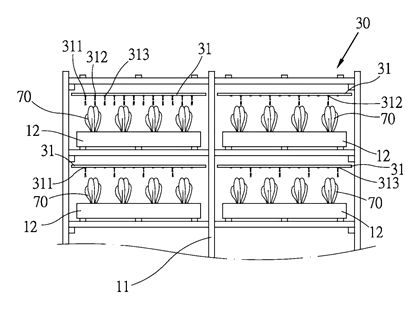 Vertical Crop Cultivation System with Nutrient, Light, Air and Audio Control - Patent Fig. 4
