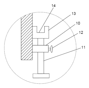 Motorized Rotating Display Pedestal with Lift Column, Info Screen and Clip-On Display Racks - Patent drawing - display rack socket