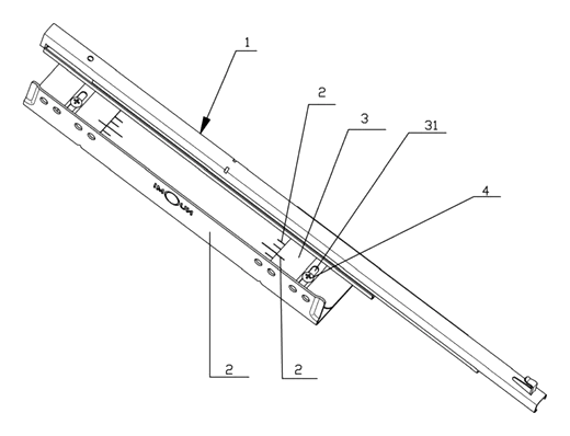 Width-Adjustable Slide Rail for Pull-Out Baskets - Patent Fig. 1