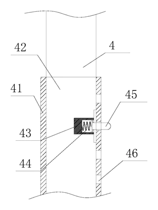 Multi-Function Rock Hammer with Telescoping Handle, Built-In Light, Magnifier and Scale - Patent drawing - telescopic lock