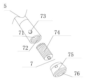 Multi-Function Rock Hammer with Telescoping Handle, Built-In Light, Magnifier and Scale - Patent drawing - light in the grip