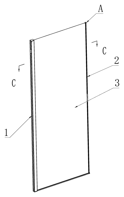 Retractable Shower Curtain with Magnetic Closure and Auto-Rewind Spool - Patent drawing - shower curtain assembly overview