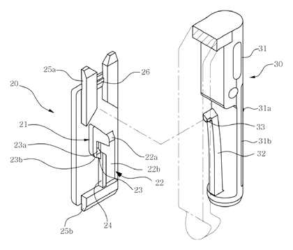 Push-Button Retractable Pen with Guided Elastic Clip Mechanism - Patent Fig. 4