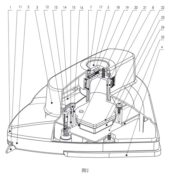 Magnetic Double-Sided Window Cleaner with Dial-Set Magnet Strength - Patent drawing - cutaway view