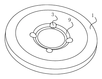 Sew-Through Button with Chamfered Thread Holes and Recessed Thread Groove - Patent Fig. 4