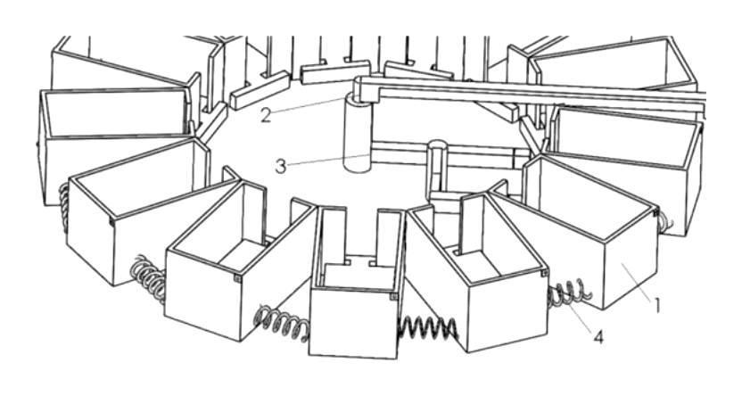 Ring-Layout Automatic Card Shuffler with Electromagnetic Box Coupling - patent drawing