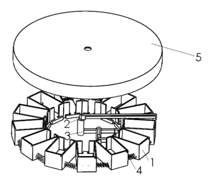 Ring-Layout Automatic Card Shuffler with Electromagnetic Box Coupling - Patent Fig. 2