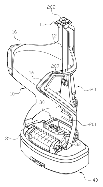 Bicycle Bottle Cage with Integrated Tire Lever and Screwdriver Tool Set - Patent Fig. 1