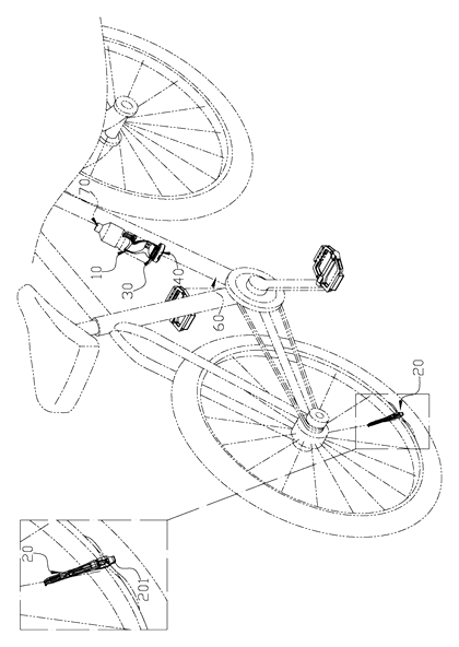 Bicycle Bottle Cage with Integrated Tire Lever and Screwdriver Tool Set - Patent Fig. 6