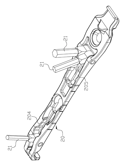 Bicycle Bottle Cage with Integrated Tire Lever and Screwdriver Tool Set - Patent Fig. 7