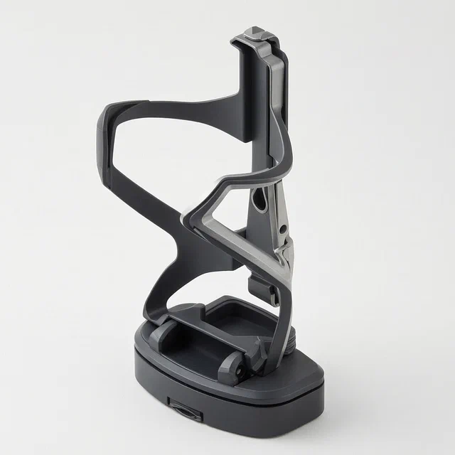Bicycle Bottle Cage with Integrated Tire Lever and Screwdriver Tool Set - product render