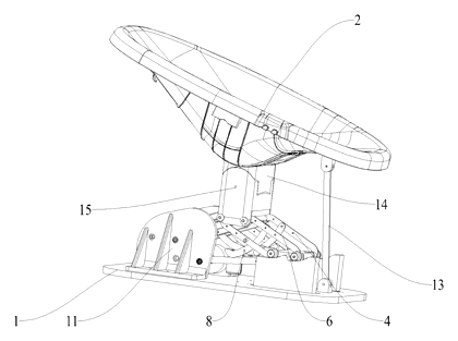 Motor-Driven Lifting Chair with Synchronized Frames and Swing Mechanism - Patent drawing - lifting chair overview