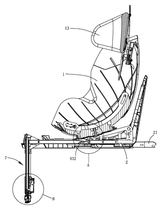 Child Car Seat with Backrest Adjusting Mechanism - Patent Fig. 4