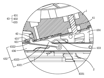 Child Car Seat with Backrest Adjusting Mechanism - Patent drawing - locking block detail