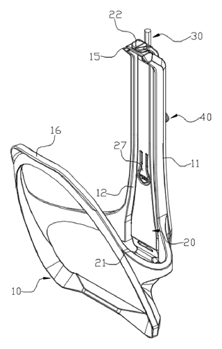Bicycle Bottle Cage with Integrated Tire Levers and Wrench Tools - Patent Fig. 1