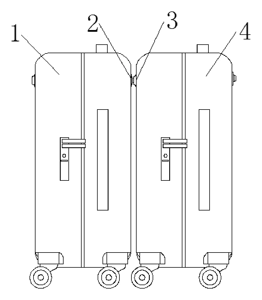Snap-Together Luggage Connector - patent drawing