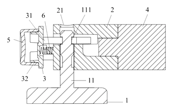 Quick-Release Toilet Seat Hinge with a Push-Button Two-Strip Latch - Patent Fig. 7