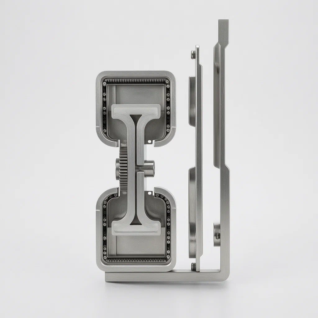 Three-Section Gear-Synchronized Drawer Slide Rail Assembly - product render