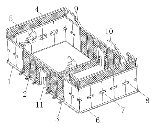 Panoramic Padel Court with Toughened Glass and Protective Net Enclosure - Patent drawing - panoramic padel court structure