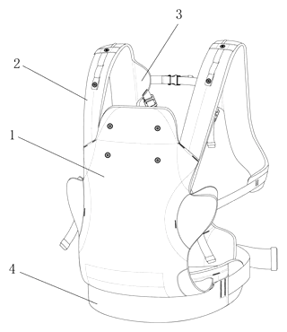 Baby Carrier with Load Dispersion and Adjustable Seat Width - Patent Fig. 1
