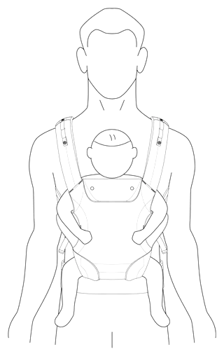 Baby Carrier with Load Dispersion and Adjustable Seat Width - Patent Fig. 5