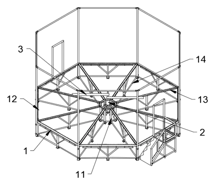 Rotating Sweeper Trampoline: Jump the Spinning Inflatable Arm - Patent Fig. 1