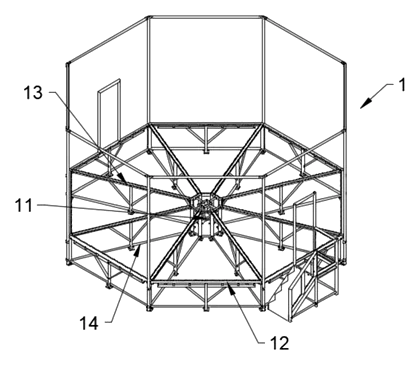 Rotating Sweeper Trampoline: Jump the Spinning Inflatable Arm - Patent Fig. 2
