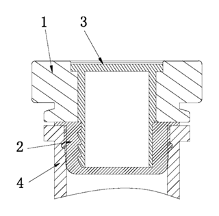 Sleeve-Joint Combined Container Lid with Inner Stopper and Fixing Ring - Patent Fig. 1