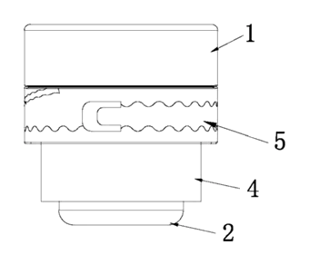 Sleeve-Joint Combined Container Lid with Inner Stopper and Fixing Ring - Patent drawing - fixing ring detail