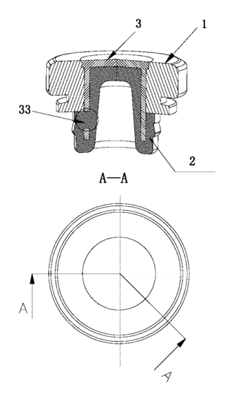 Sleeve-Joint Combined Container Lid with Inner Stopper and Fixing Ring - Patent Fig. 7