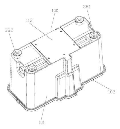 Electric Flat Mop Cleaning Bucket with Automatic Washing and Wringing - Patent drawing - motor and mechanism