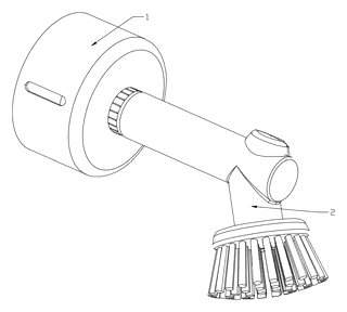 Soap-Dispensing Dish Brush That Refills in Its Stand - Patent drawing - fourth version