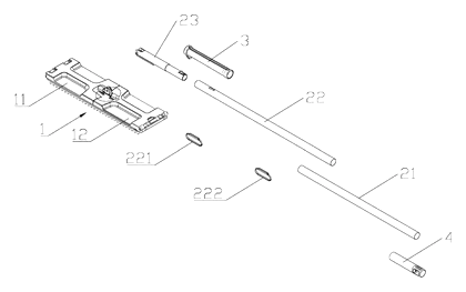 Single-Sided Hand-Free Flat Mop with Folding Plates and Squeezing Mechanism - Patent Fig. 11