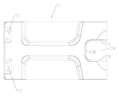 Single-Sided Hand-Free Flat Mop with Folding Plates and Squeezing Mechanism - Patent Fig. 5