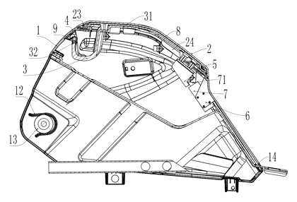 Electric Motorcycle Storage Box with Electromagnetic Lock and Torsion Spring Lid - Patent Fig. 2