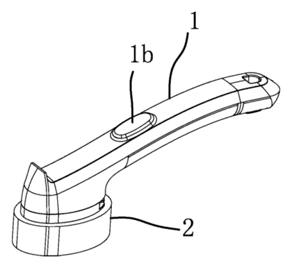 Self-Filling Cleaning Tool with Detachable Liquid Storage Device - Patent drawing - overall view of the self-filling cleaning tool