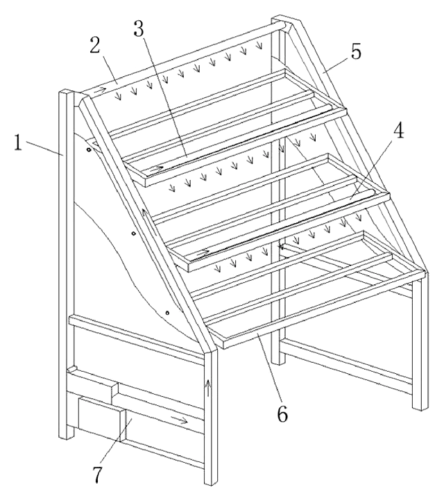 Mist-Cooled Produce Display Rack with Integrated Humidifier - patent drawing