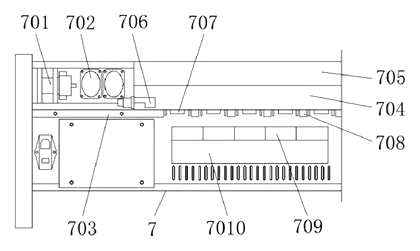 Mist-Cooled Produce Display Rack with Integrated Humidifier - Patent drawing - humidification system detail