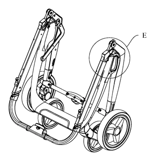 Baby Stroller with a Movably-Mounted Seat and Four-Bar Linkage Frame - Patent Fig. 13