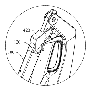 Baby Stroller with a Movably-Mounted Seat and Four-Bar Linkage Frame - Patent Fig. 14