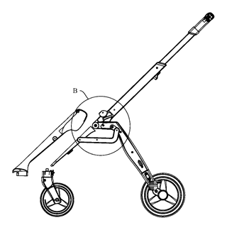 Baby Stroller with a Movably-Mounted Seat and Four-Bar Linkage Frame - Patent Fig. 6