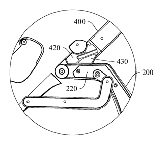 Baby Stroller with a Movably-Mounted Seat and Four-Bar Linkage Frame - Patent Fig. 7