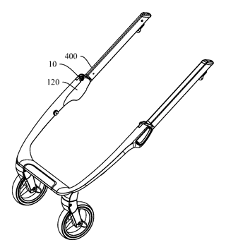 Baby Stroller with a Movably-Mounted Seat and Four-Bar Linkage Frame - Patent Fig. 9