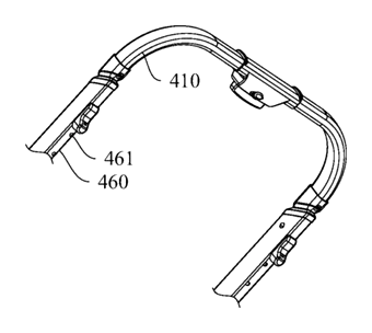 Compact-Fold Stroller with a Four-Bar Side Frame and Telescoping Handle - Patent Fig. 20