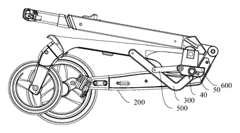 Compact-Fold Stroller with a Four-Bar Side Frame and Telescoping Handle - Patent Fig. 31