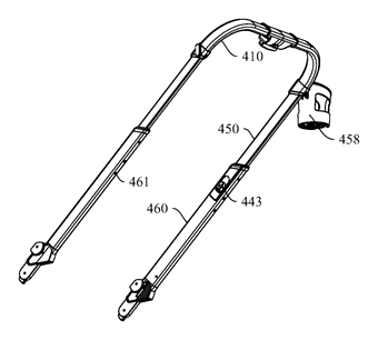 Compact-Fold Stroller with a Four-Bar Side Frame and Telescoping Handle - Patent Fig. 38