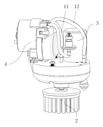 Cordless Electric Shoe Scrubber That Feeds Cleaner Through the Center of the Brush - Patent Fig. 4