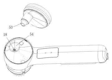 Cordless Electric Shoe Scrubber That Feeds Cleaner Through the Center of the Brush - Patent Fig. 7